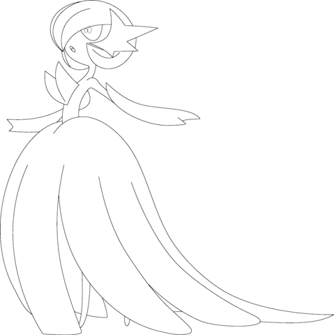 Mega Gardevoir Coloring Page